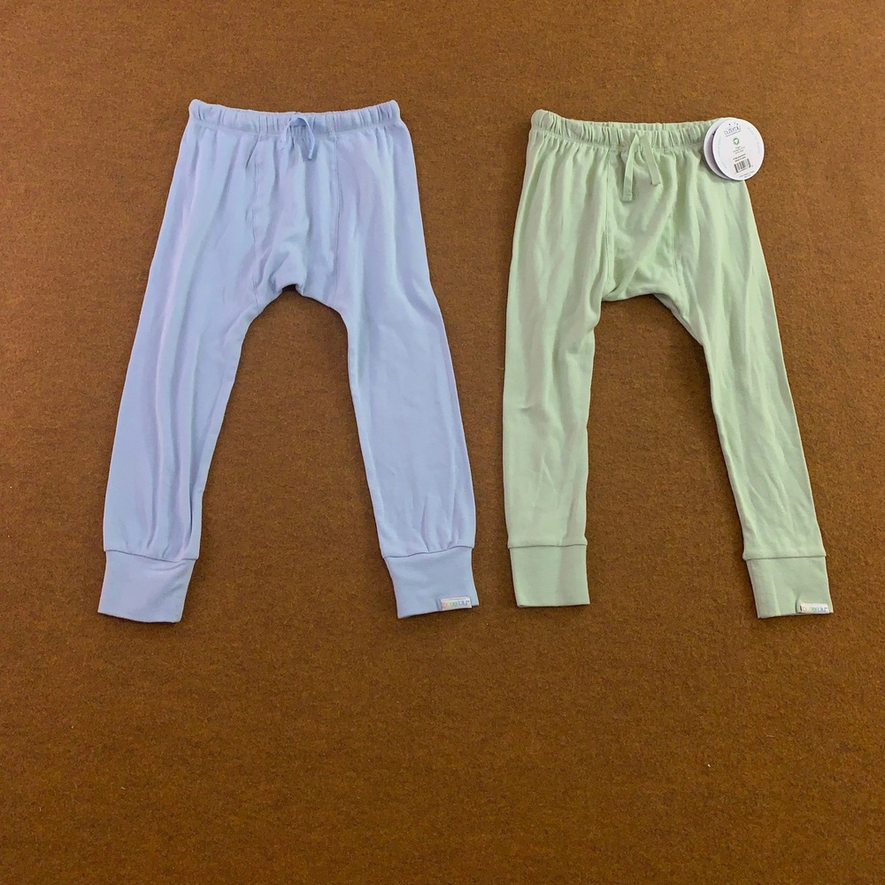 Butterblu Toddler 4T Blue Green Organic Cotton Pajama Jogger Pants Lot NWT